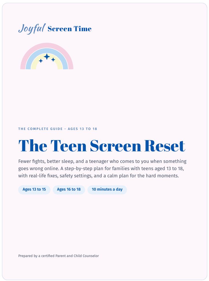 Cover of The Teen Screen Reset guide for ages 13 to 18